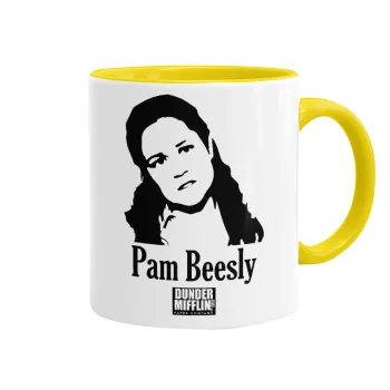 The office Pam Beesly, Κούπα χρωματιστή κίτρινη, κεραμική, 330ml