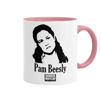 The office Pam Beesly, Mug colored pink, ceramic, 330ml