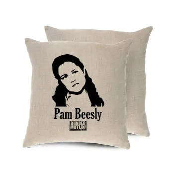 The office Pam Beesly, Μαξιλάρι καναπέ ΛΙΝΟ 40x40cm περιέχεται το  γέμισμα