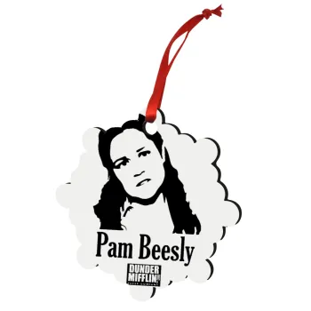 The office Pam Beesly, Στολίδι Χριστουγεννιάτικο στολίδι snowflake ξύλινο 7.5cm