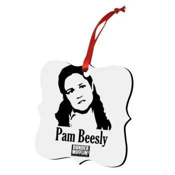 The office Pam Beesly, Christmas ornament polygon wooden 7.5cm