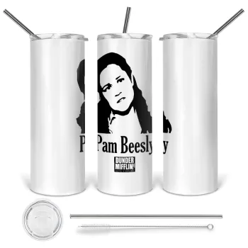 The office Pam Beesly, Tumbler stainless steel 600ml, with metal straw & cleaning brush