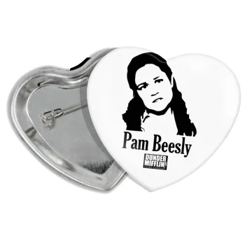 The office Pam Beesly, Κονκάρδα παραμάνα καρδιά (57x52mm)