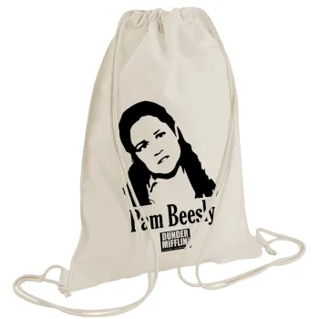 The office Pam Beesly, Τσάντα πλάτης πουγκί GYMBAG natural (28x40cm)