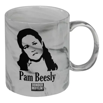 The office Pam Beesly, Mug ceramic marble style, 330ml
