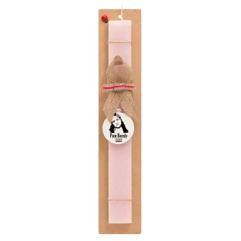 The office Pam Beesly, Easter Set, wooden keychain & scented flat Easter candle (30cm) (PINK)