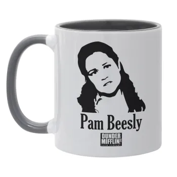 The office Pam Beesly, Κούπα χρωματιστή γκρι, κεραμική, 330ml