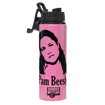 The office Pam Beesly, Μεταλλικό παγούρι νερού με καπάκι ασφαλείας, αλουμινίου 850ml