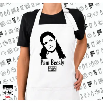 The office Pam Beesly, Ποδιά μακριά Σεφ ολόσωμη με τσέπες white (ΕΝΗΛΙΚΩΝ)