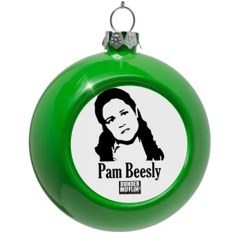 The office Pam Beesly, Green Christmas tree ornament bauble 8cm
