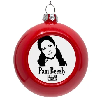 The office Pam Beesly, Στολίδι Χριστουγεννιάτικη μπάλα δένδρου Κόκκινη 8cm