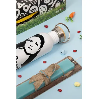 The office Pam Beesly, Πασχαλινή Λαμπάδα με παγούρι μεταλλικό (620ml, stainless steel) & κερί αρωματικό πλακέ (30cm) (ΤΙΡΚΟΥΑΖ)