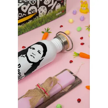 The office Pam Beesly, Πασχαλινή Λαμπάδα με παγούρι μεταλλικό (620ml, stainless steel) & κερί αρωματικό πλακέ (30cm) (ΡΟΖ)