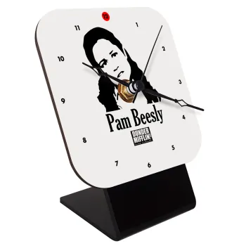 The office Pam Beesly, Quartz Wooden table clock with hands (10cm)