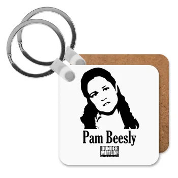 The office Pam Beesly, Μπρελόκ Ξύλινο τετράγωνο MDF
