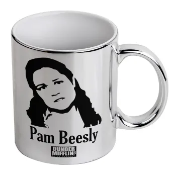 The office Pam Beesly, Mug ceramic, silver mirror, 330ml