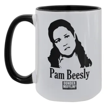The office Pam Beesly, Κούπα Mega 15oz, κεραμική Μαύρη, 450ml