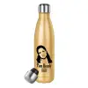Glitter gold stainless steel thermos bottle, double-walled, 500ml