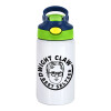 The office Dwight Claw (beet seltzer), Children's hot water bottle, stainless steel, with safety straw, green, blue (350ml)