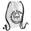 The office Dwight Claw (beet seltzer), Τσάντα πλάτης πουγκί GYMBAG λευκή, με τσέπη (40x48cm) & χονδρά κορδόνια
