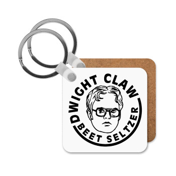 The office Dwight Claw (beet seltzer), Μπρελόκ Ξύλινο τετράγωνο MDF 5cm (3mm πάχος)