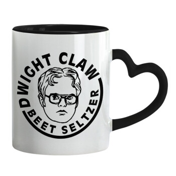 The office Dwight Claw (beet seltzer), Mug heart black handle, ceramic, 330ml