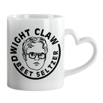 The office Dwight Claw (beet seltzer), Κούπα καρδιά χερούλι λευκή, κεραμική, 330ml