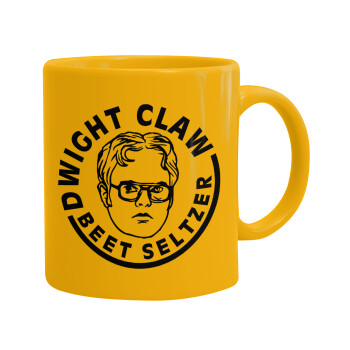 The office Dwight Claw (beet seltzer), Κούπα, κεραμική κίτρινη, 330ml (1 τεμάχιο)