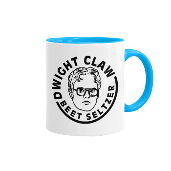 The office Dwight Claw (beet seltzer), Mug colored light blue, ceramic, 330ml