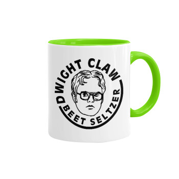 The office Dwight Claw (beet seltzer), Mug colored light green, ceramic, 330ml
