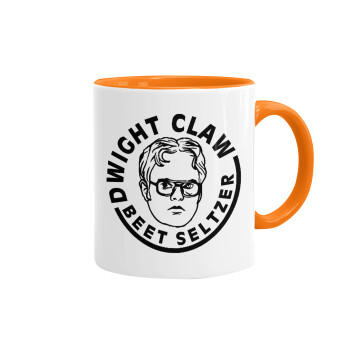 The office Dwight Claw (beet seltzer), Mug colored orange, ceramic, 330ml