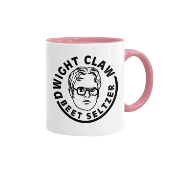 The office Dwight Claw (beet seltzer), Mug colored pink, ceramic, 330ml