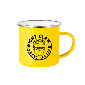 The office Dwight Claw (beet seltzer), Yellow Enamel Metallic Cup 360ml