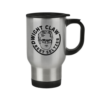 The office Dwight Claw (beet seltzer), Stainless steel travel mug with lid, double wall 450ml