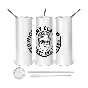 The office Dwight Claw (beet seltzer), Tumbler stainless steel 600ml, with metal straw & cleaning brush