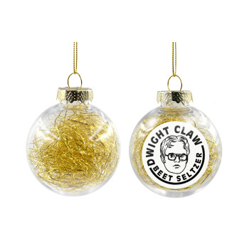 The office Dwight Claw (beet seltzer), Χριστουγεννιάτικη μπάλα δένδρου διάφανη με χρυσό γέμισμα 8cm