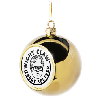 The office Dwight Claw (beet seltzer), Χριστουγεννιάτικη μπάλα δένδρου Χρυσή 8cm