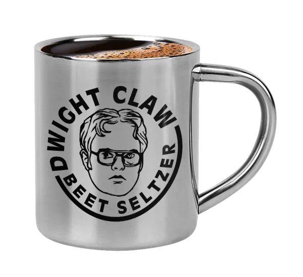 The office Dwight Claw (beet seltzer) — Double-wall metal cup for espresso (220ml)
