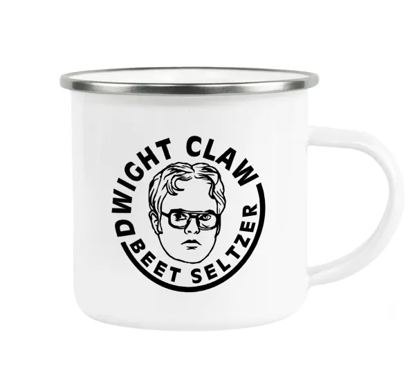 The office Dwight Claw (beet seltzer) — Metallic enamel cup white 360ml