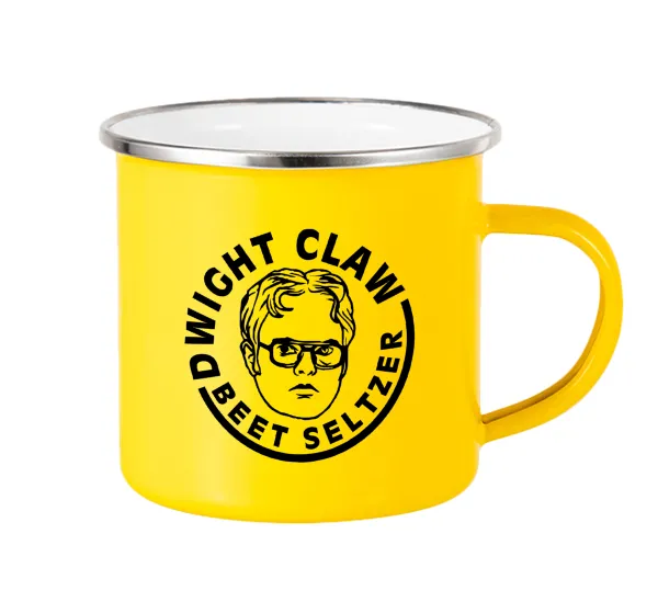 The office Dwight Claw (beet seltzer) — Yellow Enamel Metallic Cup 360ml