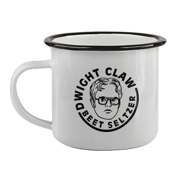 The office Dwight Claw (beet seltzer) — Enamel mug with black rim, 360ml