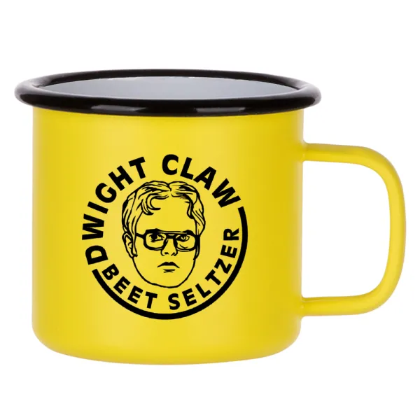The office Dwight Claw (beet seltzer) — Κούπα Μεταλλική εμαγιέ ΜΑΤ Κίτρινη 360ml