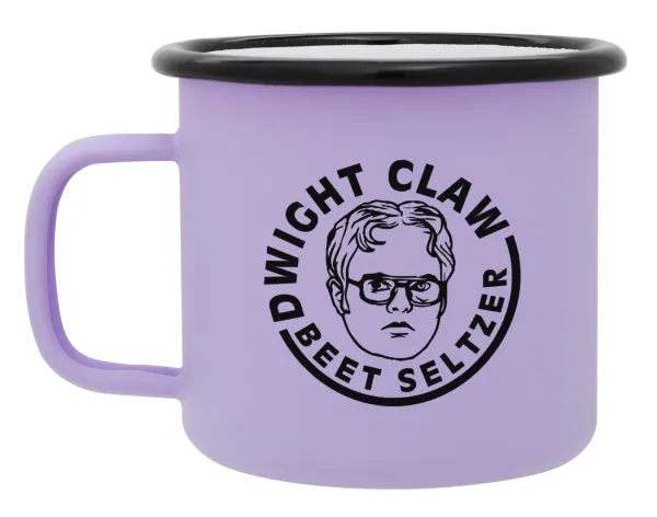 The office Dwight Claw (beet seltzer) — Metal enamel mug, matte light pastel purple, 360ml