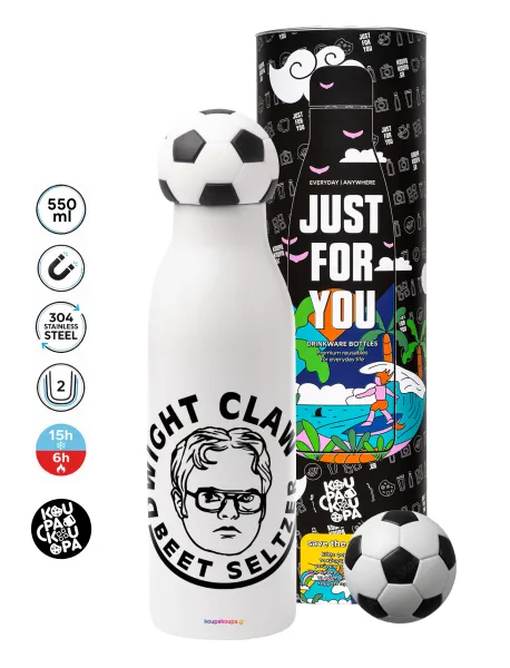The office Dwight Claw (beet seltzer) — Soccer Metal mug thermos, double wall, 550ml