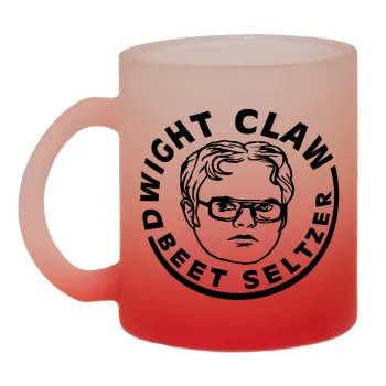 The office Dwight Claw (beet seltzer), Κούπα γυάλινη δίχρωμη με βάση το κόκκινο ματ, 330ml