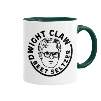 The office Dwight Claw (beet seltzer), Mug colored green, ceramic, 330ml