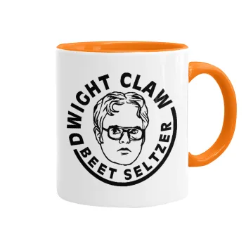 The office Dwight Claw (beet seltzer), Κούπα χρωματιστή πορτοκαλί, κεραμική, 330ml