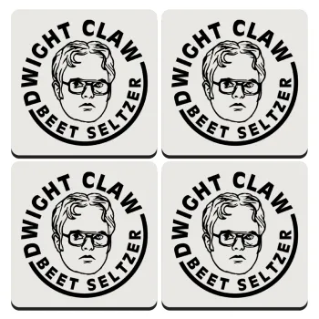 The office Dwight Claw (beet seltzer), ΣΕΤ 4 Σουβέρ ξύλινα τετράγωνα (9cm)