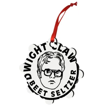 The office Dwight Claw (beet seltzer), Στολίδι Χριστουγεννιάτικο στολίδι snowflake ξύλινο 7.5cm