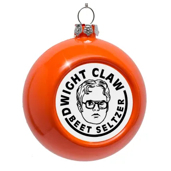 The office Dwight Claw (beet seltzer), Στολίδι Χριστουγεννιάτικη μπάλα δένδρου Πορτοκαλί 8cm